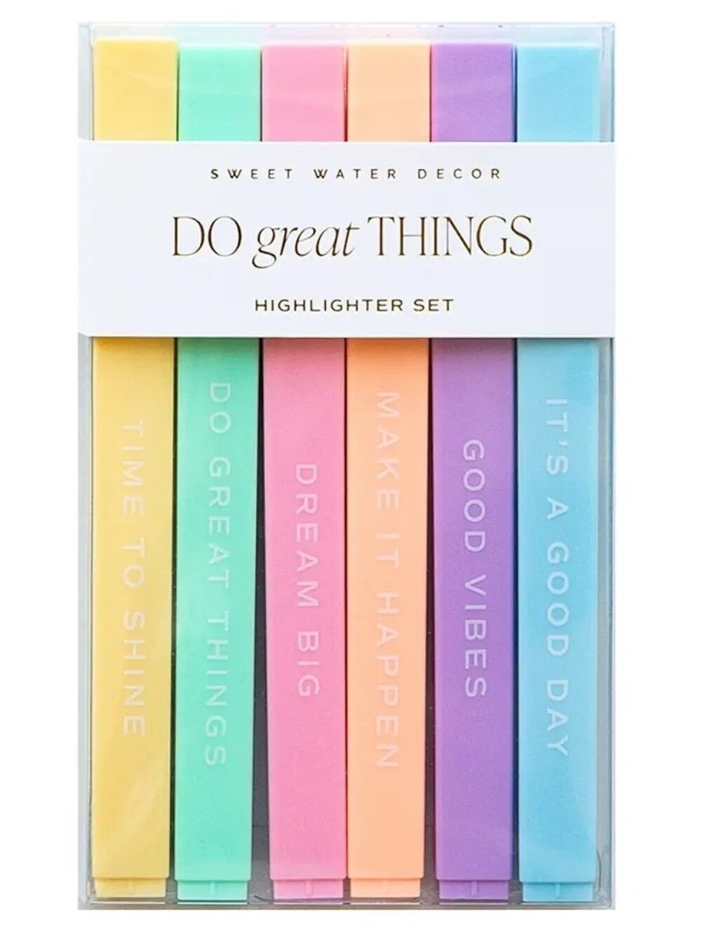 Sweet Water Decor "Do Great Things" Pastel Highlighter Set